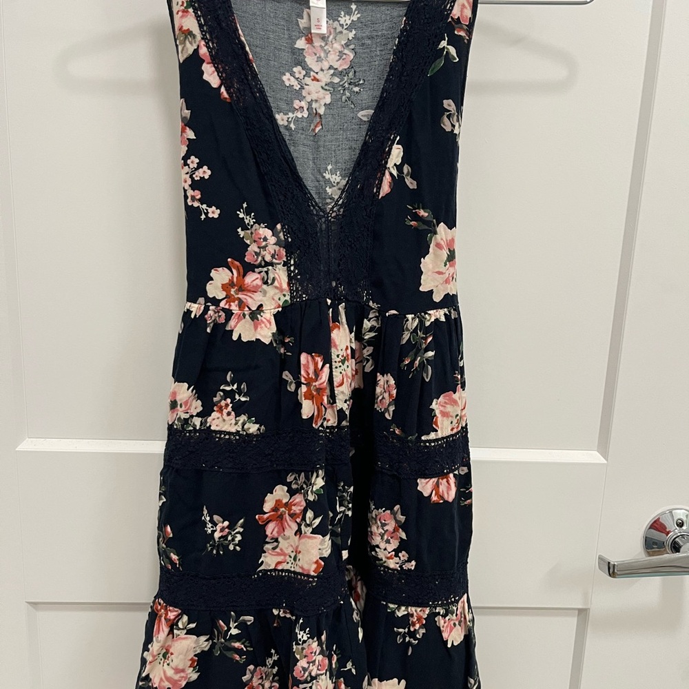 Xhilaration Black Floral Maxi Dress